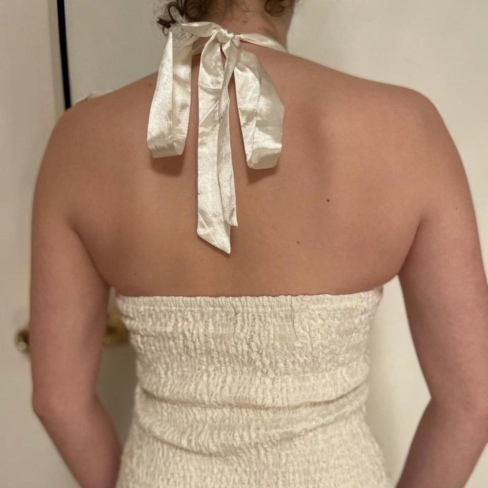 White Ruffle Halter Top - Picture 2 of 3